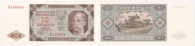 10 zlotych 1948 seria C 
Wyśmienicie zachowany egzemplarz. Sztywny papier, ostre rogi. Rzadki w takim stanie zachowania.Lucow 1253 (R2); Miłczak 136a...