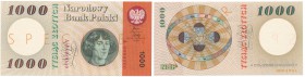 SPECIMEN 1000 zlotych 1965 Kopernik seria A 0000000 
Rzadki WZÓR banknotu z 1965 roku z Kopernikiem. Numeracja 0000000 , seria APiękny menniczy egzem...