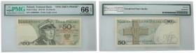 MACHINE PRINTING PROBE 50 zlotych 1975 seria A PMG 66 EPQ (MAX) RARE 
Próba druku maszynowego banknotu 50 złotych 19.05.1975, seria A, numeracja 0000...