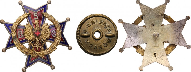 Poland. II RP. 5th Sanitary Battalion - Cracow (Cracow) officer's badge 
Stan z...
