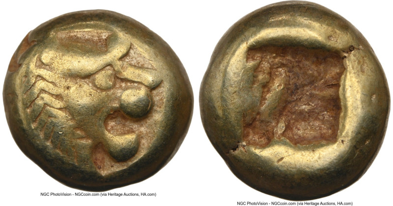 LYDIAN KINGDOM. Alyattes or Walwet (ca. 610-546 BC). EL 1/12 stater or hemihecte...