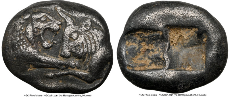 LYDIAN KINGDOM. Croesus (561-546 BC). AR half-stater or siglos (15mm, 5.23 gm). ...