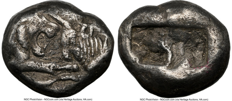 LYDIAN KINGDOM. Croesus (561-546 BC). AR half-stater or siglos (15mm, 5.12 gm). ...