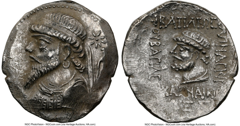 ELYMAIS KINGDOM. Kamnaskires V (ca. 54-32 BC). AR tetradrachm (30mm, 12h). NGC C...