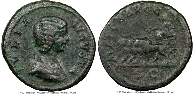 Julia Domna (AD 193-217). AE as (26mm, 6h). NGC Choice Fine, light smoothing. Ro...