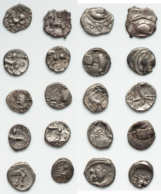 ANCIENT LOTS. Celtic. Gaul. Ca. mid 1st century BC. Lot of ten (10) AR quinarii....