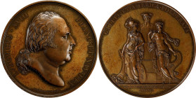 "1822" (ca. 1860-1879) France - United States Treaty of Navigation and Commerce Medal. Paris Mint. Betts-Unlisted, Loubat-52, Collignon-363. Copper. M...