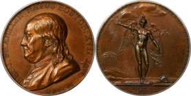 "1784" (post-1880) Benjamin Franklin Winged Genius Medal. Paris Mint Restrike. Adams-Bentley 14, Betts-619, Greenslet GM-35. Bronze. Specimen-64 (PCGS...