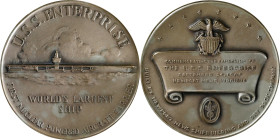 1960 Aircraft Carrier U.S.S. Enterprise Launching Medal. By Ralph J. Menconi, Struck by Medallic Art Co. Silver. No. 172. Mint State.

63.5 mm. 4.25...