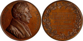 1824 Lafayette Portrait Medal. Fuld-LA.1824.5, Olivier-35. Bronze. Mint State.

47 mm.

From the Martin Logies Collection.