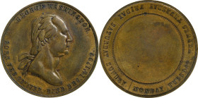 "1799" (ca. 1859) Calendar Medal by True. Musante GW-303, Baker-385. Brass. Extremely Fine, Damaged, Tooled.

34 mm. The central wheel on the revers...