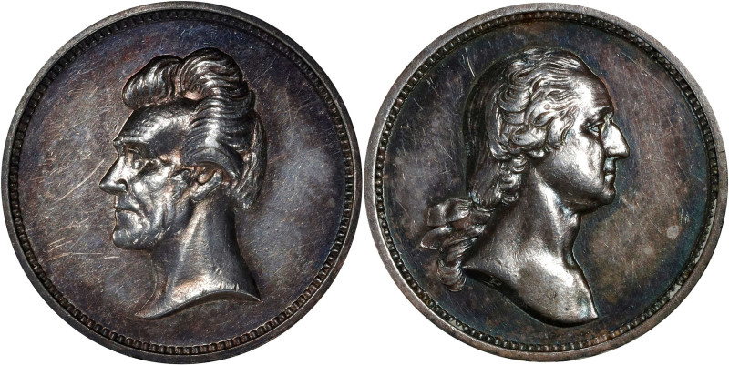 Undated (ca. 1862) U.S. Mint Washington and Jackson Medalet. Paquet P Obverse - ...