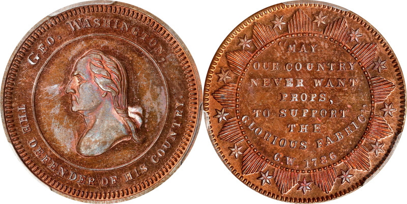"1786" (ca. 1862) May Our Country Never Want Props Medal. First Obverse. Musante...