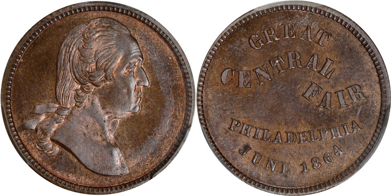 1864 Great Central Fair, Philadelphia Medalet. Musante GW-672, Baker-363A, Fuld-...