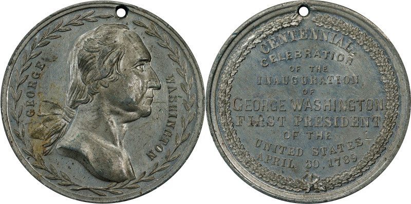 "1789" (ca. 1889) Washington, Laurel Wreath - Centennial Celebration Medal. Musa...