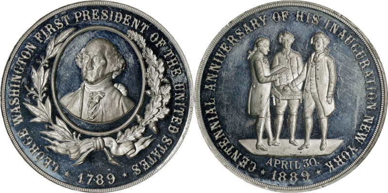 1889 Washington Taking the Oath Medal. Large Size. Musante GW-1134, Douglas-48. ...