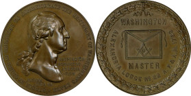 "1788" (1904) Washington Monument Association Medal. Master, Alexandria Lodge No. 22. Baker-1829A. Bronze. Mint State.

40.3 mm.

From the Ken Beu...