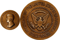 1961 John F. Kennedy Inaugural Medal. Dusterberg-OIM 15B70, MacNeil-JFK 1961-3. Bronze. Mint State.

70 mm. Housed in the original box, with accompa...