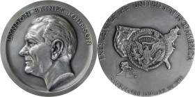 1965 Lyndon Baines Johnson Inaugural Medal. Dusterberg-OIM 16S64, MacNeil-LBJ 1965-3. Silver. No. 7492. Mint State.

64 mm. 4.82 troy ounces, .999+ ...