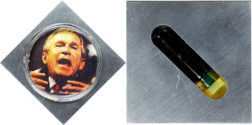 Great Britain. Undated (2005) George W. Bush A Square Peg in An Oval Office Satirical Medal. By James Malone Beach, for the British Art Medal Society....