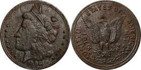 1896 Bryan Dollar. Schornstein-803, Zerbe-Unlisted. Copper-Plated Type Metal, Cast. Extremely Fine.

86 mm. Edge intermittently reeded.