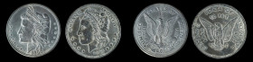 Lot of (2) 1896 Bryan Dollars. Type Metal, Cast. About Uncirculated.

Included are: Schornstein-800, Zerbe-80; and Schornstein-817, Zerbe-90.