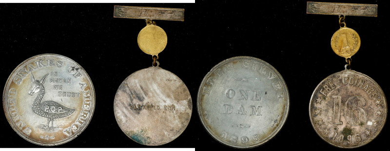 Lot of (2) Bryan Items.

Included are: 1896 Bryan dime, Schornstein-353, Zerbe...