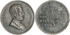 Undated (ca. 1865) Lincoln / With Malice Toward None Medal. By John Adams Bolen. Musante JAB-20, Cunningham 29-010W, King-866. Tin. MS-62 (PCGS).

2...