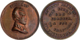 Undated (ca. 1867) Jackson / The Stern Old Soldier Medal. By John Adams Bolen. Musante JAB-27. Copper. MS-64 RB (PCGS).

25 mm.

From the Martin L...