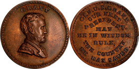 Undated (ca. 1868) Grant / Our Next President Medal. By John Adams Bolen. Musante JAB-32, DeWitt-USG 1868-33. Copper. MS-62 BN (PCGS).

25 mm.

Fr...