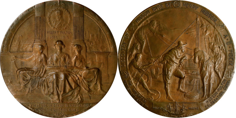 1909 Hudson-Fulton Celebration Medal. By Emil Fuchs. Miller-23. Bronze. Mint Sta...