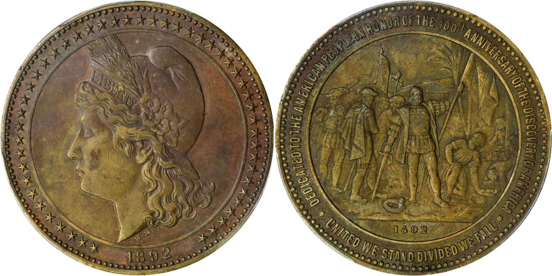 1892 World's Columbian Exposition. Liberty Head Dollar. HK-220a, SH 6-80 BZ. Rar...