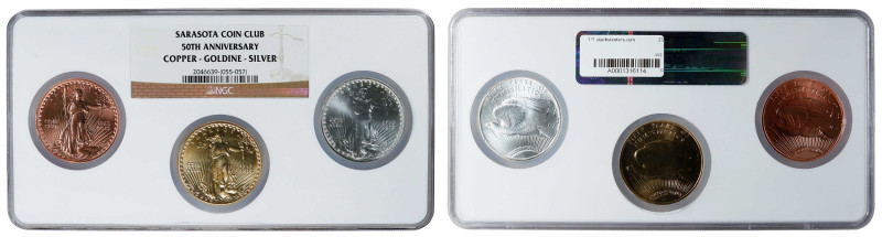 Three-Piece Set of 2013 Sarasota Coin Club 50th Anniversary Medals. (NGC).

39...