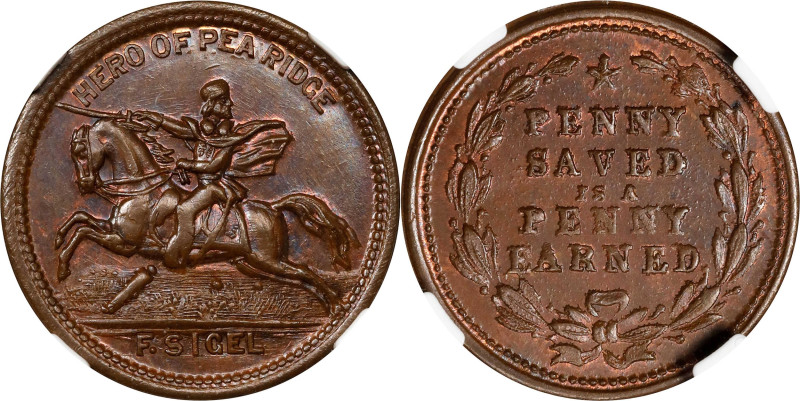 Undated (1861-1865) Franz Sigel on Horseback / PENNY SAVED IS A PENNY EARNED. Fu...