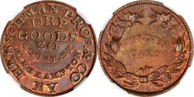 New York--Binghamton. Undated (1861-1865) Herschman Brothers & Co. (Hirschmann Brothers & Co.). Fuld-080B-1a. Rarity-4. Copper. Plain Edge. MS-65 RB (...