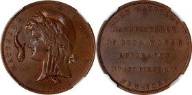 New York--New York. 1863 John Matthews. Fuld-630AV-1a. Rarity-4. Copper. Plain Edge. MS-62 BN (NGC).

27 mm.

From the Bob Miller "56salesman" Col...