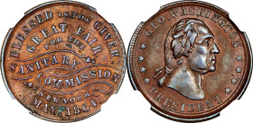 New York--New York. 1864 Sanitary Commission. Fuld-630BJ-1a, Musante GW-673, Baker-362A. Rarity-7. Copper. Plain Edge. AU Details--Environmental Damag...