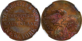 New York--New York. Undated (1861-1865) Strasburger & Nuhn. Fuld-630BW-1b. Rarity-4. Brass. Plain Edge. MS-65 (NGC).

22 mm.