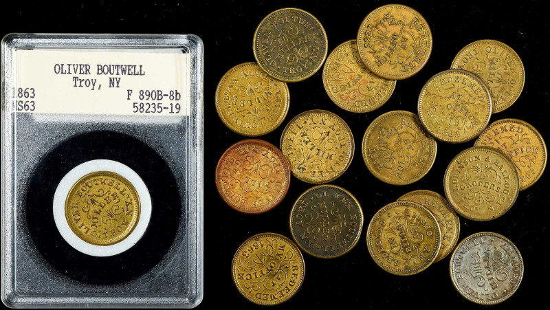 New York--Troy. Lot of (17) Oliver Boutwell.

All but one example are in brass...