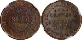 New York--Williamsville. Undated (1861-1865) Williamsville Express. Fuld-990A-1a. Rarity-5. Copper. Plain Edge. MS-65 BN (NGC).

18 mm.