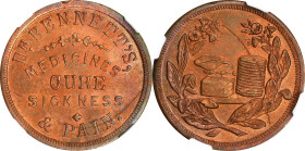 Ohio--Cincinnati. Undated (1861-1865) Dr. Derobigne M. Bennett, Dr. Bennett's Medicines. Fuld-165N-4a. Rarity-9. Copper. Plain Edge. Obverse/Reverse S...