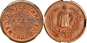 Ohio--Cincinnati. Undated (1861-1865) Henry Niebuhr. Fuld-165EB-3a. Rarity-4. Copper. Plain Edge. MS-64 BN (NGC).

19 mm.