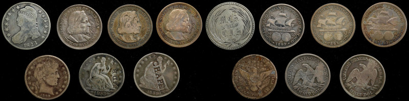 LOT WITHDRAWN

All are different. Host coins include: (1) Capped Bust half dol...