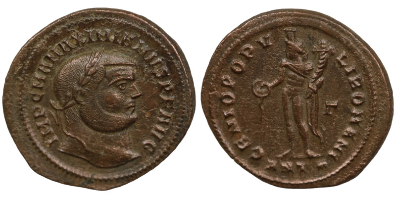 Galerius Maximianus. (308-310 AD). Æ Follis. (28mm, 8,94g) Antioch. Obv: GAL MAX...