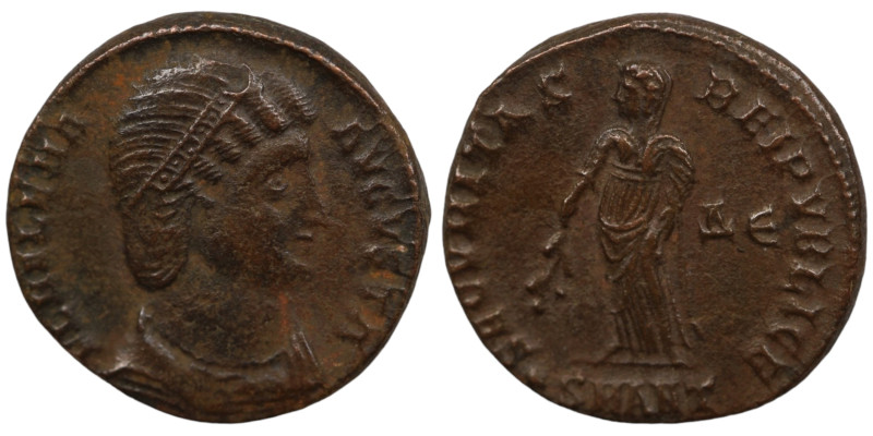 Helena. (307-337 AD). Æ Follis. (18mm, 3,06g) Antioch. Obv: FL HELENA AVGVSTA. d...