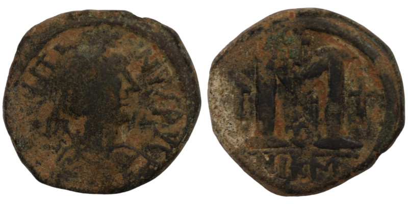 Justinian I. (527-565 AD) Æ Follis. (26mm, 17,28g) Nicomedia. Obv: D N IVSTINIAN...