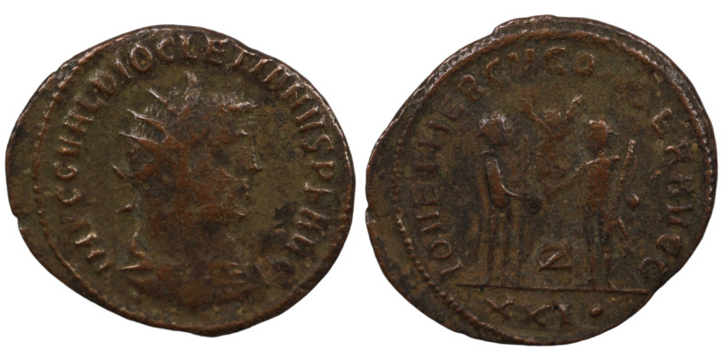 Diocletian. (285 AD). Æ Antoninian. (22mm, 2,90g) Antioch. Obv: IMP C C VAL DIOC...