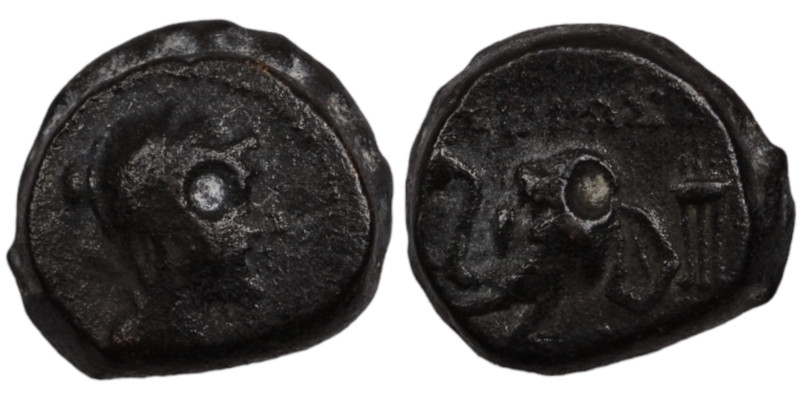 Antiochos IV. Epiphanes. (175-164 BC) Bronze Æ. (13mm, 5,44g) Obv: head of Isis ...