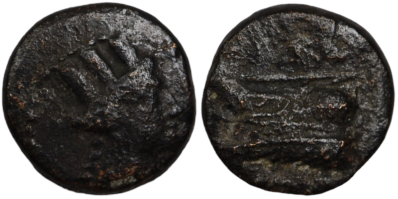 Phoenicia. Arados. (242-166 BC) Æ Bronze. (14mm, 3,05g) Obv: head of Tyche right...