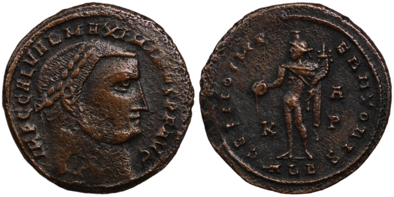 Galerius Maximianus. (308-310 AD). Æ Follis. (20mm, 2,82g) Alexandria. Obv: GAL ...